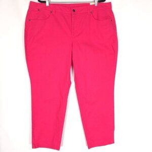 NWT TALBOTS Women’s Curvy Slim Ankle Jeans Crop Pink‎ Fine Denim Size 22WP